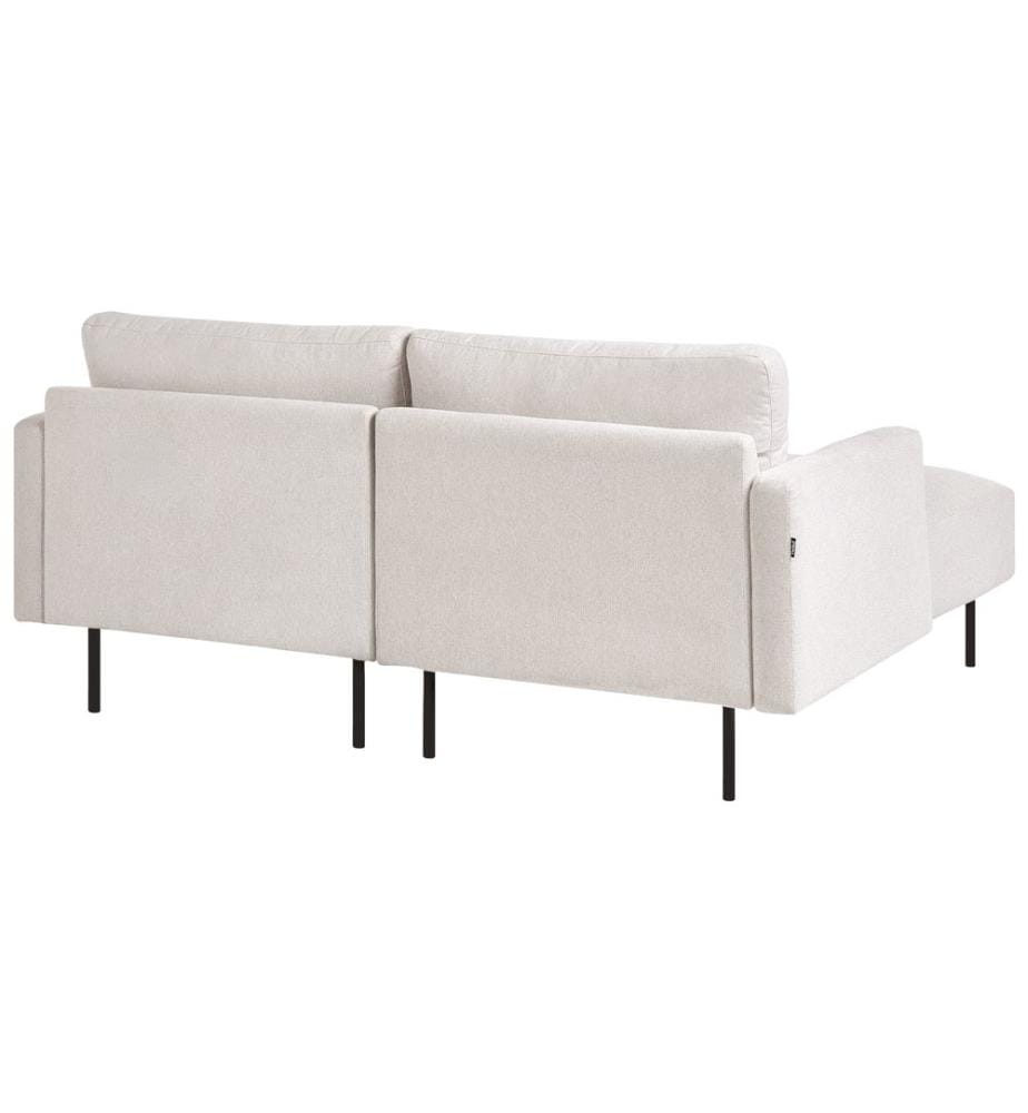 Ecksofa 2-Sitzer BREDA Stoff Hellbeige rechtsseitig