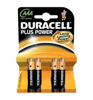 10 x AAA Plus Power Alkaline Batteries Duracell - Blister 4 pieces