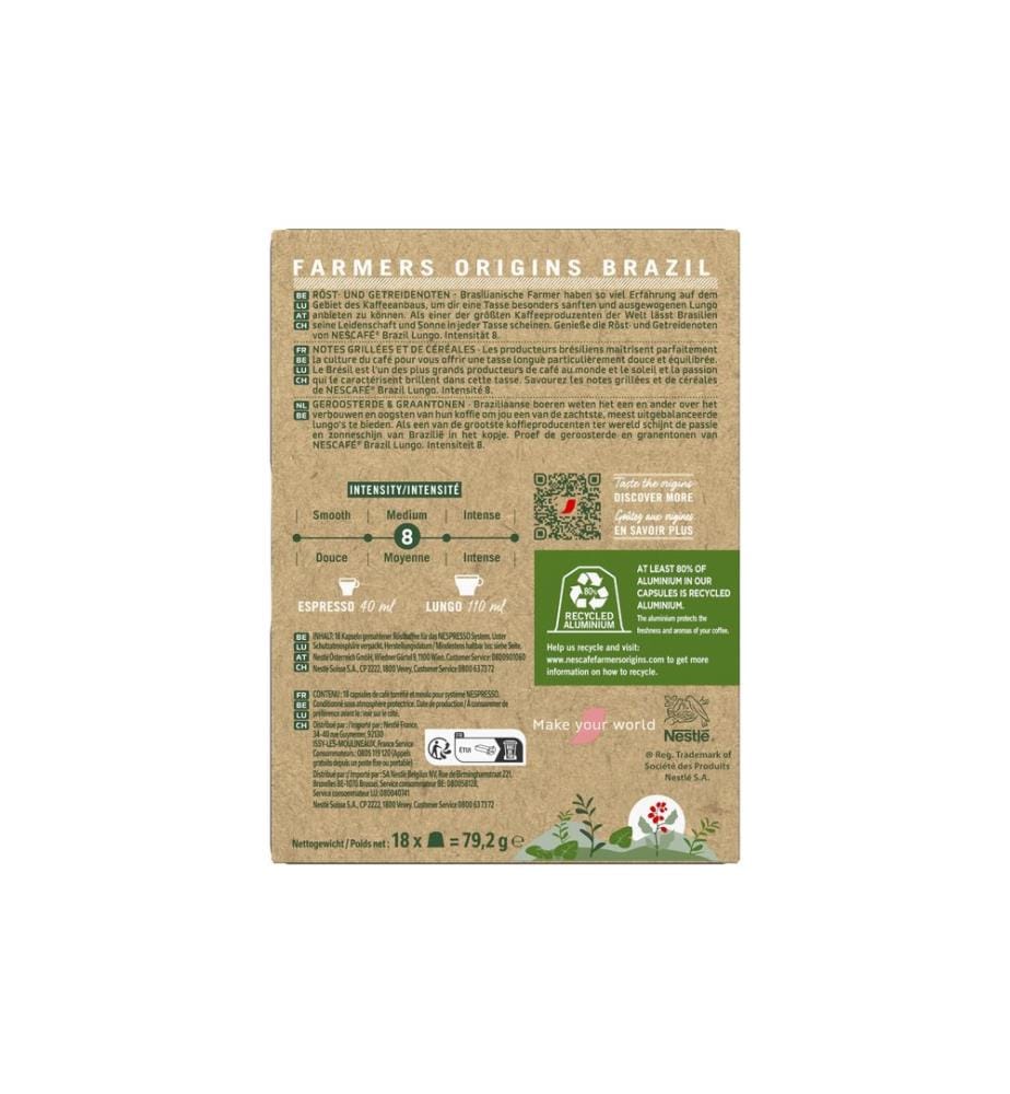 Nescafé Kaffeekapseln Farmers Origins Brazil 18 Stück