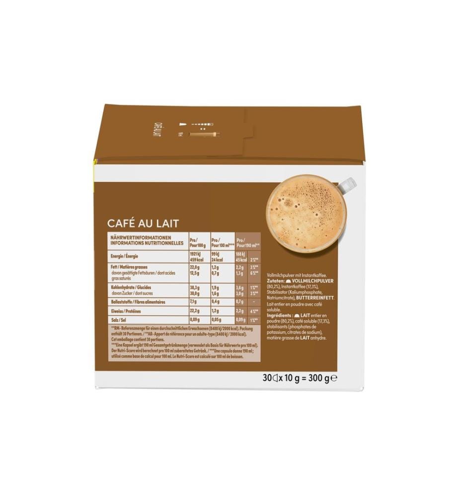 Nescafé Kaffeekapseln Dolce Gusto Café Au Lait 30 Stück