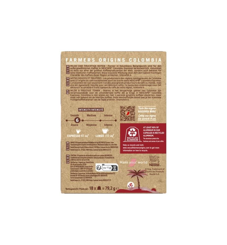 Nescafé Kaffeekapseln Farmers Origins Colombia 18 Stück