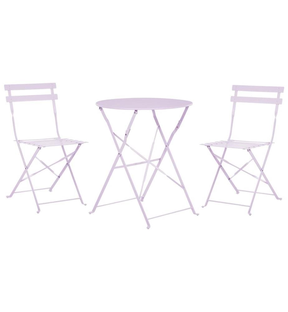 Set bistrot Pieghevole FIORI Metallo Viola