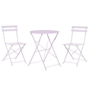 Set bistrot Pieghevole FIORI Metallo Viola