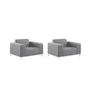 Set di 2 poltrone da giardino ROVIGO Tessuto Grigio