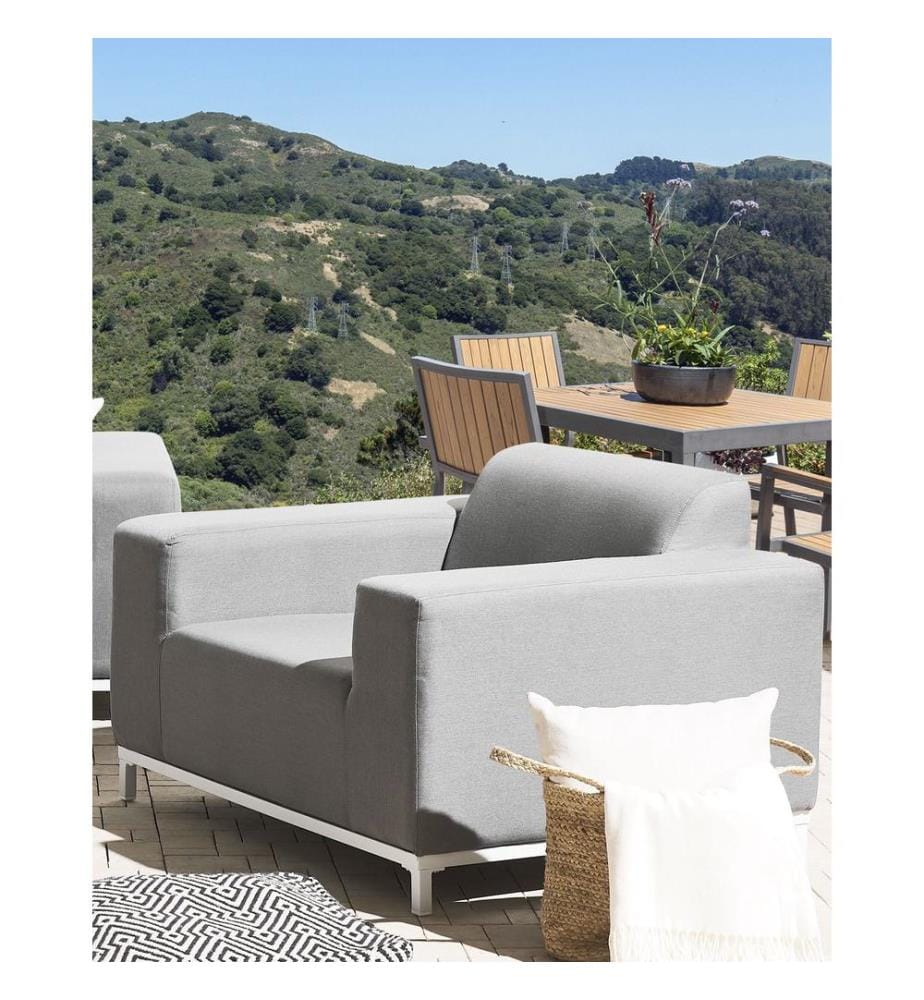 Gartensessel 2er Set ROVIGO Stoff Grau