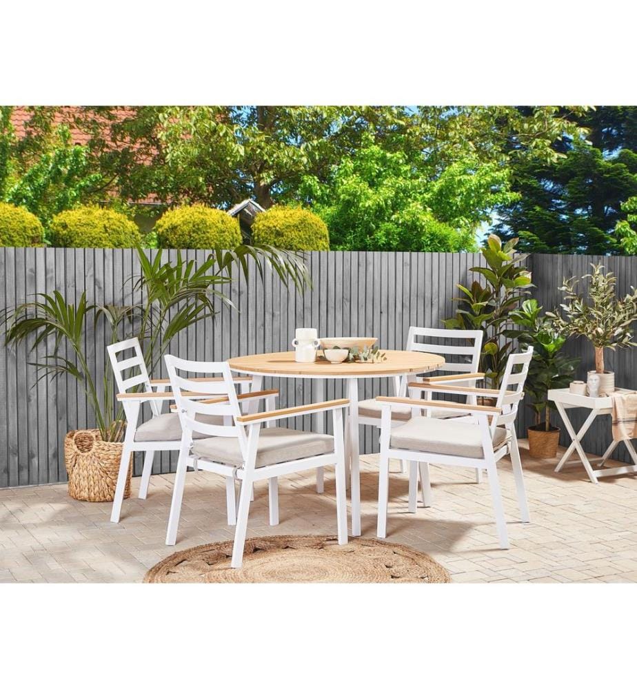 Gartenmöbel Set 4-Sitzer CAVOLI inkl. Kissen Metall Beige