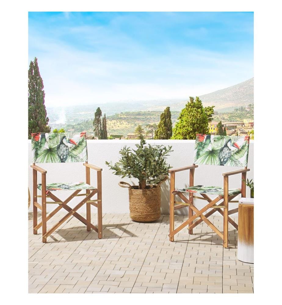Lot de 2 chaises de jardin CINE Acacia Vert