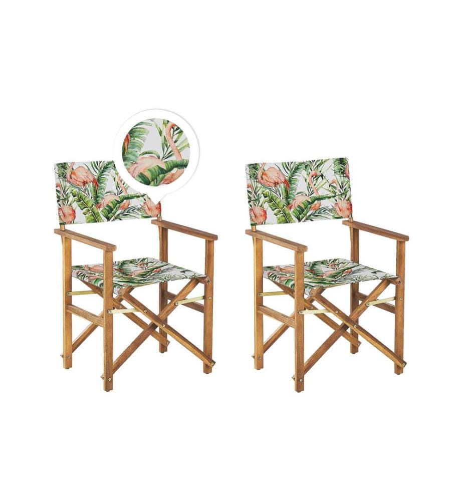 Lot de 2 chaises de jardin CINE Acacia Rose