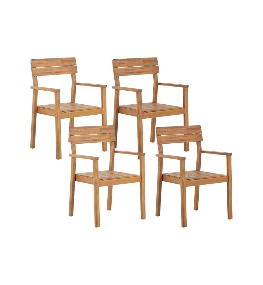 Gartenstuhl 4er Set FORNELLI Akazienholz Braun