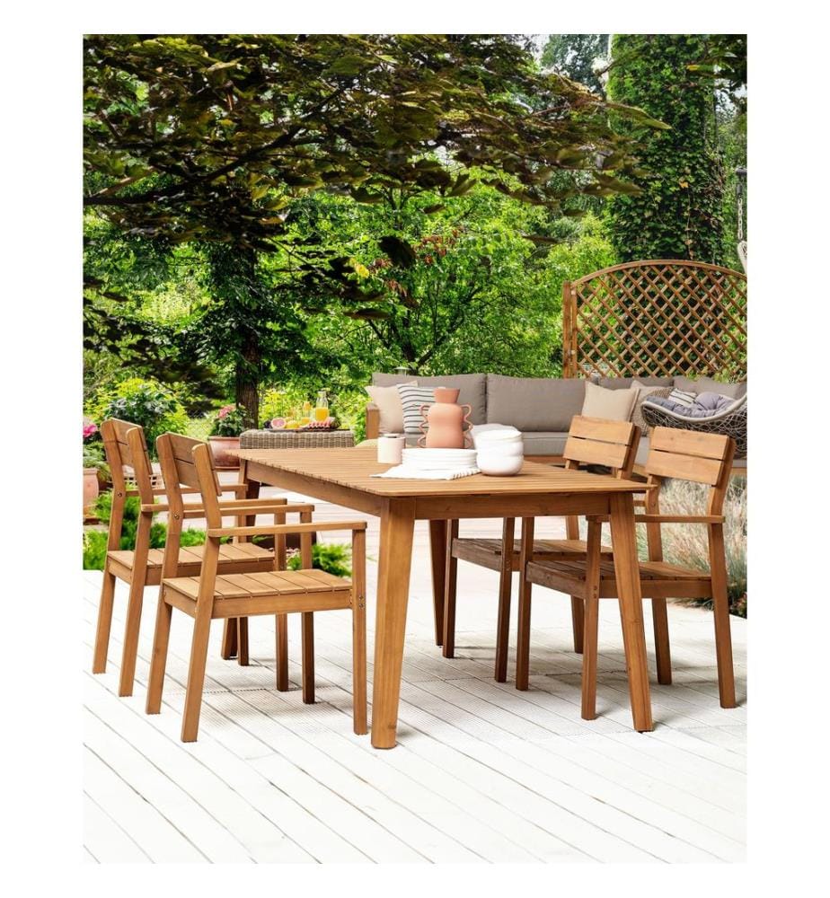 Gartenstuhl 4er Set FORNELLI Akazienholz Braun