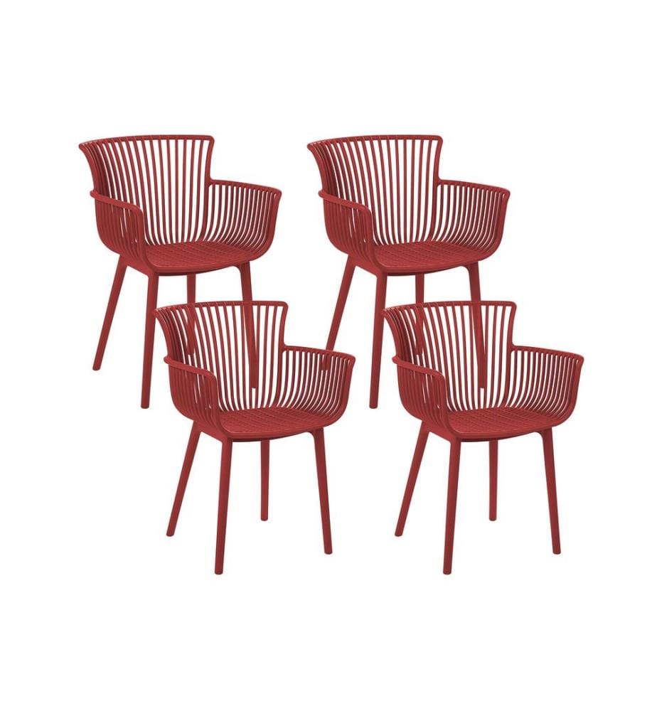 Gartenstuhl 4er Set PESARO Rot
