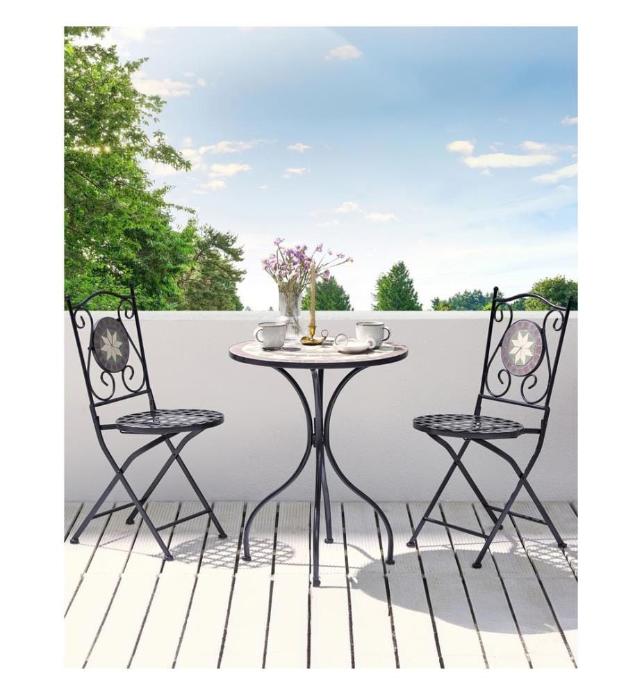 Gartenstuhl 2er Set CARIATI Metall Schwarz
