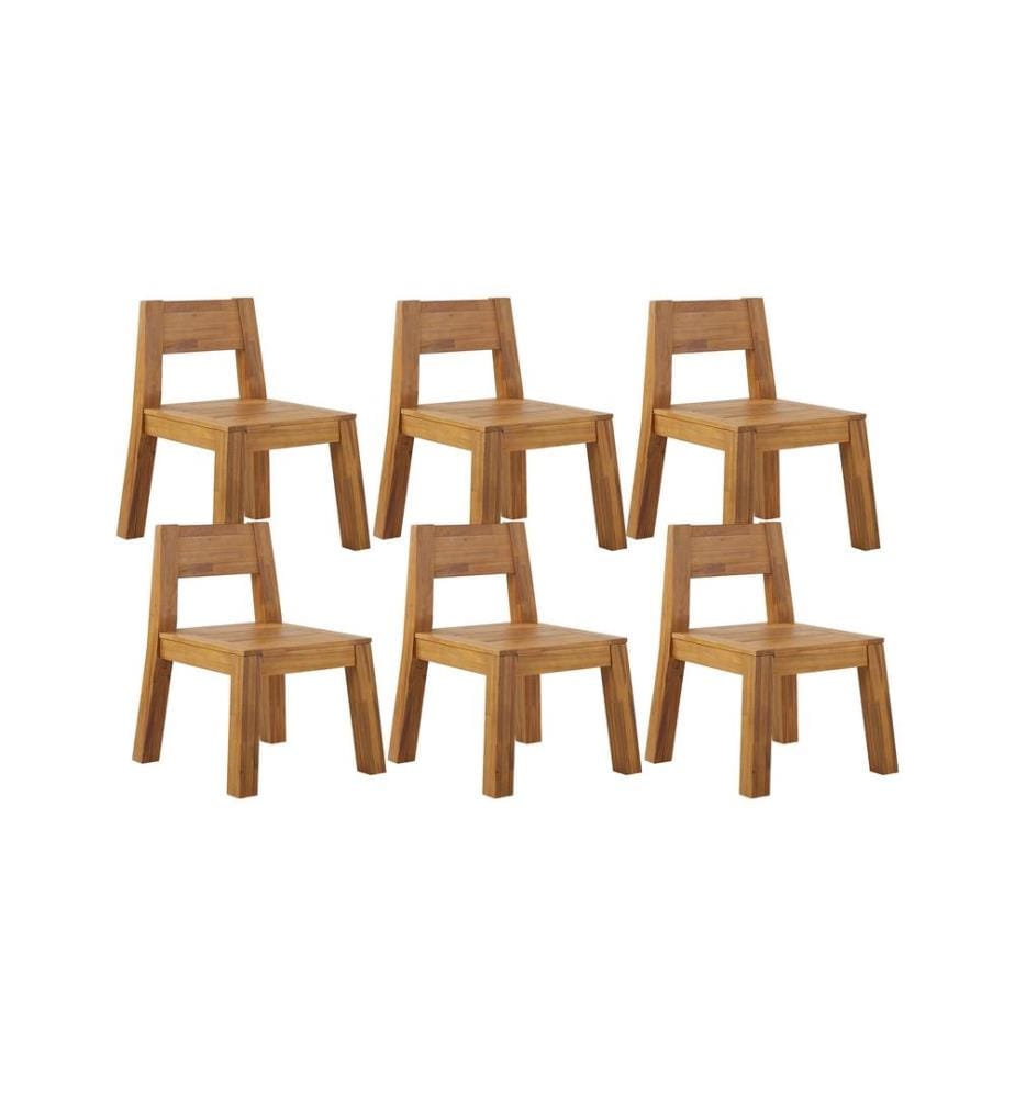 Lot de 6 chaises de jardin LIVORNO Acacia Marron