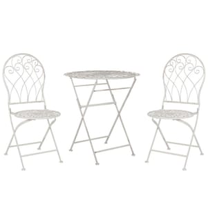 Bistro Set klappbar STIFFE Metall Weiss