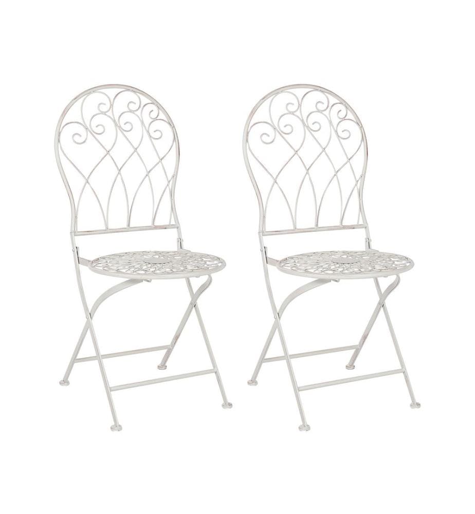 Gartenstuhl 2er Set STIFFE Metall Weiss