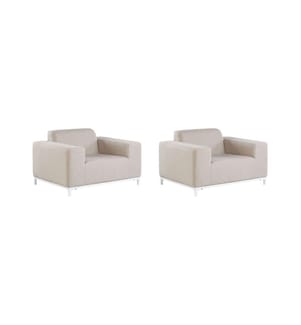 Set di 2 poltrone da giardino ROVIGO Tessuto Beige