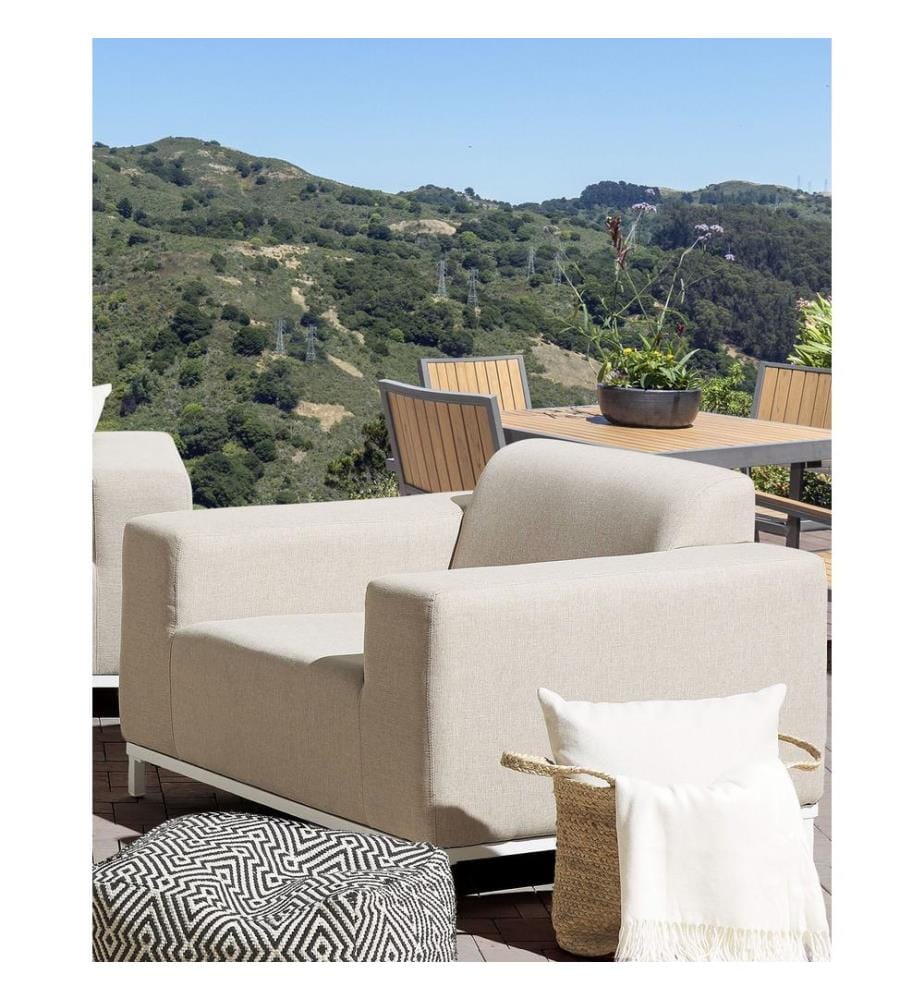 Gartensessel 2er Set ROVIGO Stoff Beige