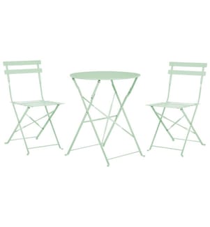 Set bistrot Pieghevole FIORI Metallo Verde menta