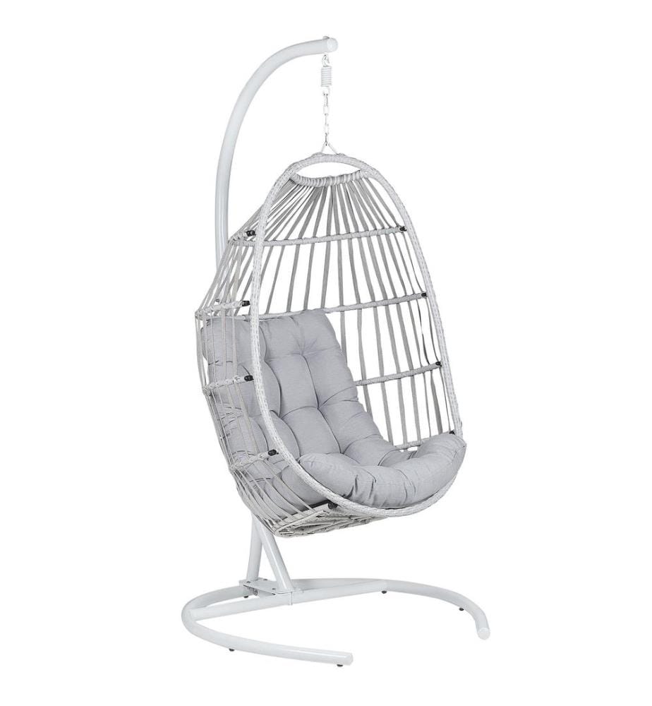Hängesessel mit Gestell SESIA Polyrattan Hellgrau