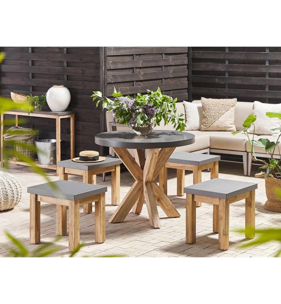 Gartentisch OLBIA 90 cm 90 cm Beton Grau