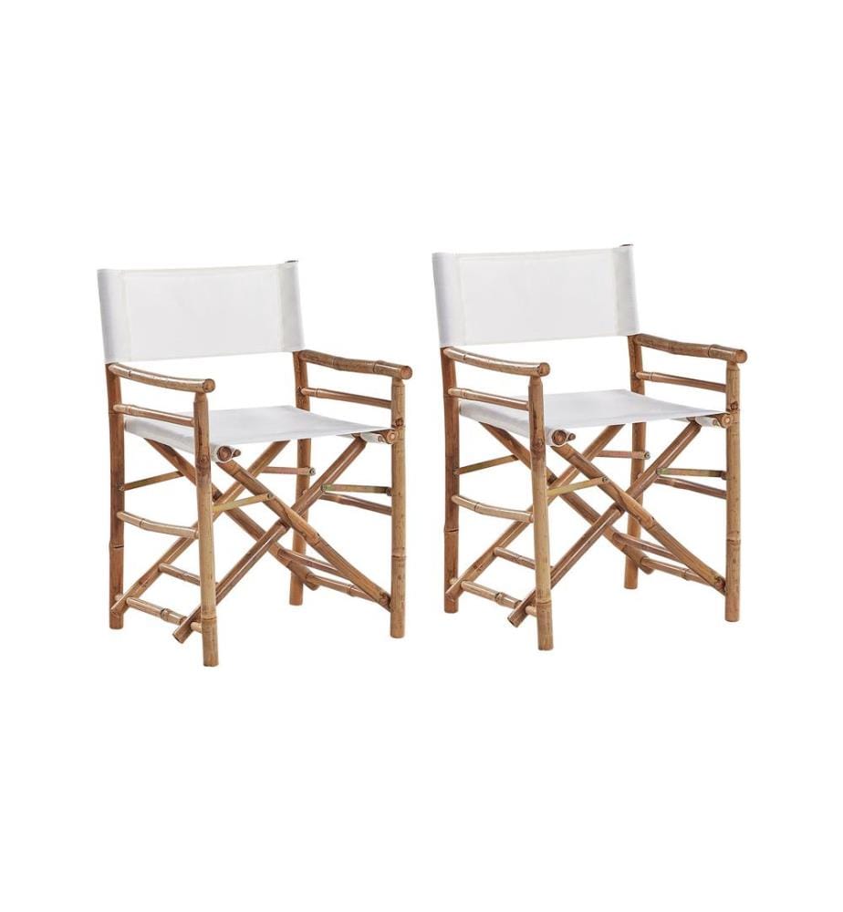 Gartenstuhl 2er Set MOLISE Bambus Braun