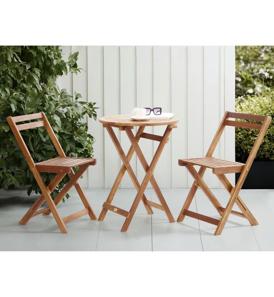 Ensemble bistrot Pliant SACILE Acacia Marron