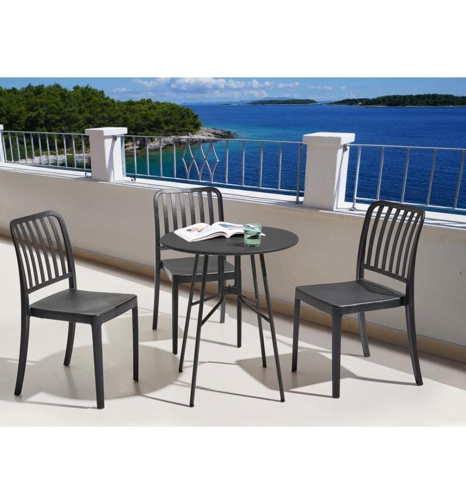 Tavolino Bistrot TALTAL 64 cm 64 cm Metallo Nero