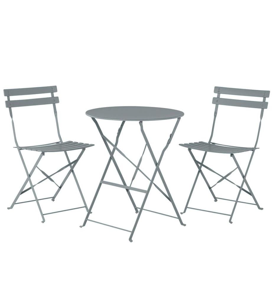 Bistro Set klappbar FIORI Metall Grau