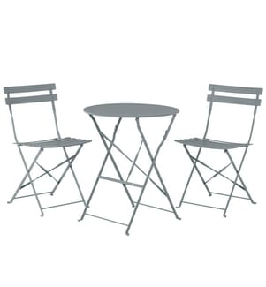 Set bistrot Pieghevole FIORI Metallo Grigio