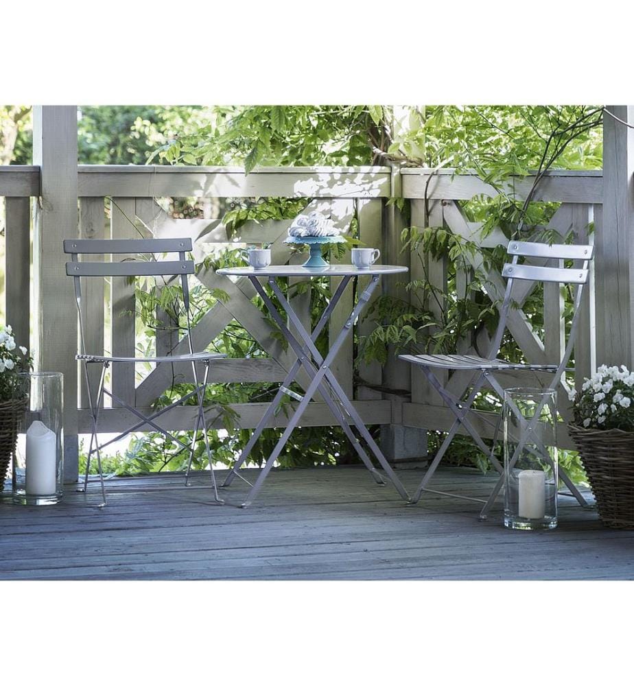 Bistro Set klappbar FIORI Metall Grau