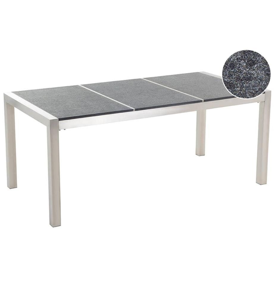 Gartentisch GROSSETO 180 cm 90 cm geflammter Granit Graphitgrau