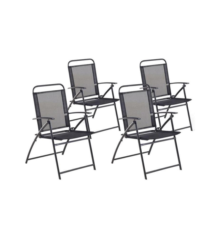Gartenstuhl 4er Set LIVO Metall Schwarz