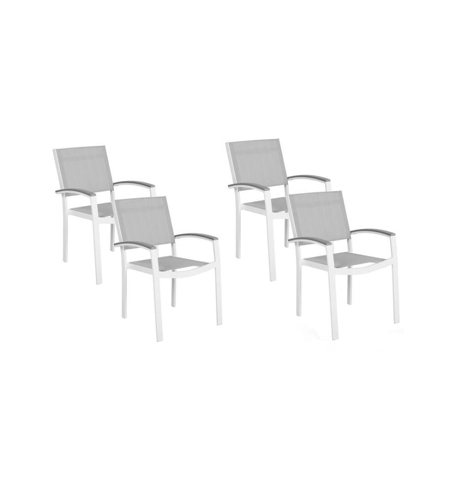 Gartenstuhl 4er Set PERETA Metall Grau