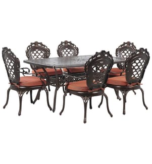 Set da pranzo da giardino 6 posti LIZZANO con cuscini Metallo Marrone scuro