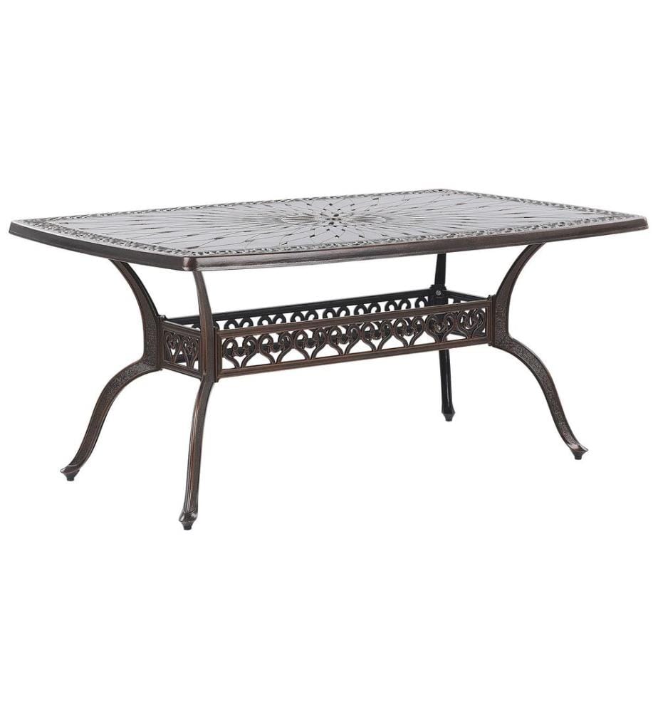 Tavolo da pranzo da giardino LIZZANO 165 cm 102 cm Metallo Marrone scuro