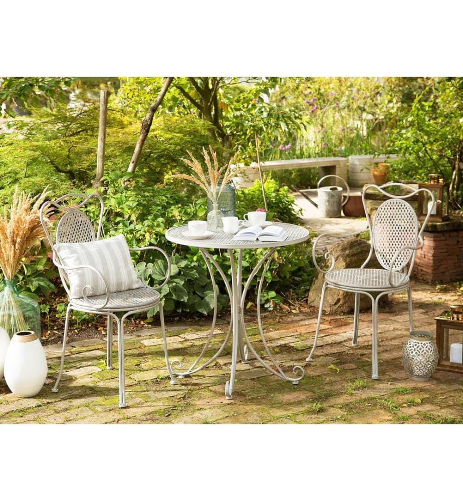 Table bistrot CILENTO 71 cm 71 cm Métal Gris