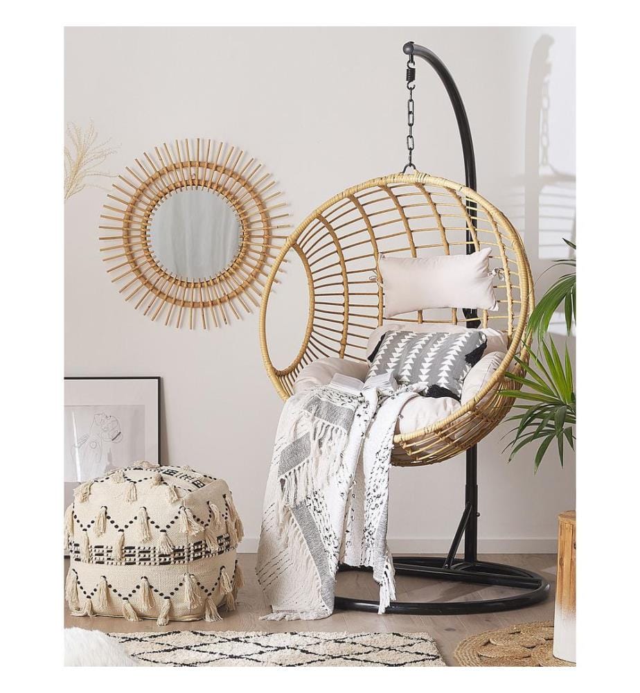 Hängesessel mit Gestell ASPIO Polyrattan Naturfarben