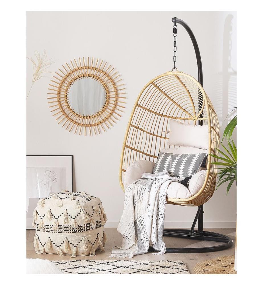 Hängesessel mit Gestell CASOLI Polyrattan Naturfarben