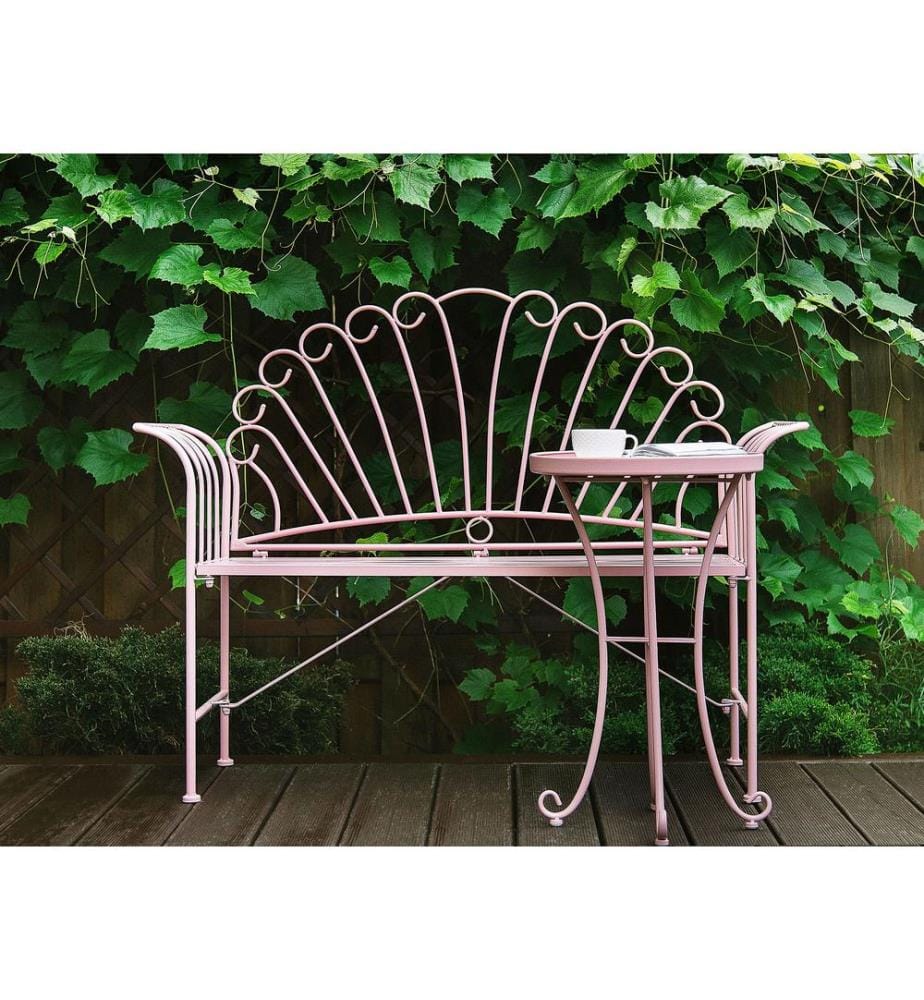 Tavolino da giardino CAVINIA 40 cm 40 cm Metallo Rosa
