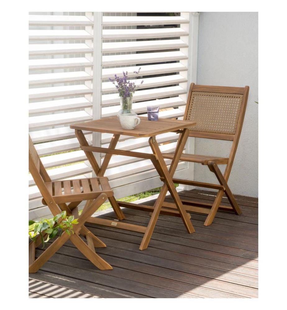 Lot de 2 chaises de jardin PARAGGI Bois d'acacia certifié Marron foncé