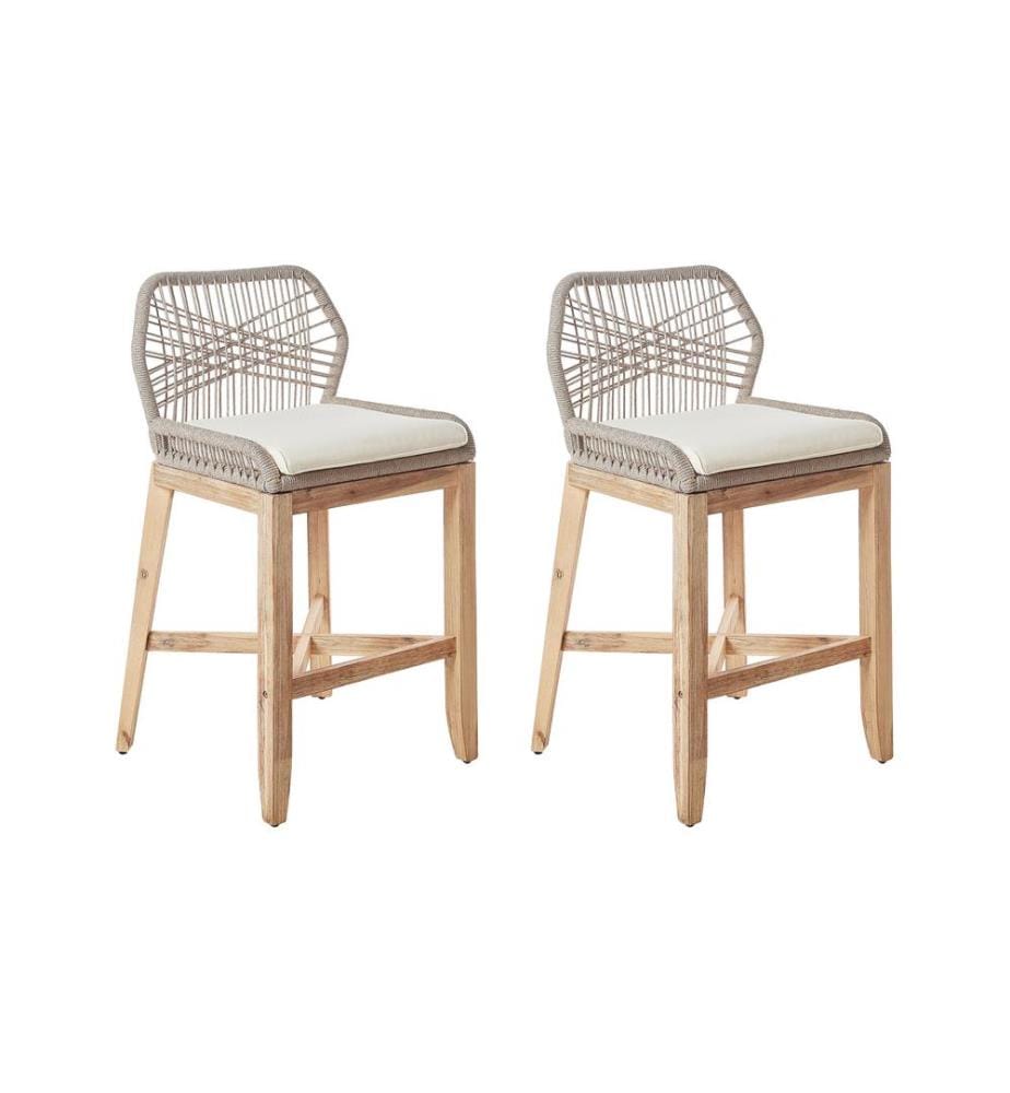 Garten-Barhocker 2er Set TALAMONE Akazienholz Beige