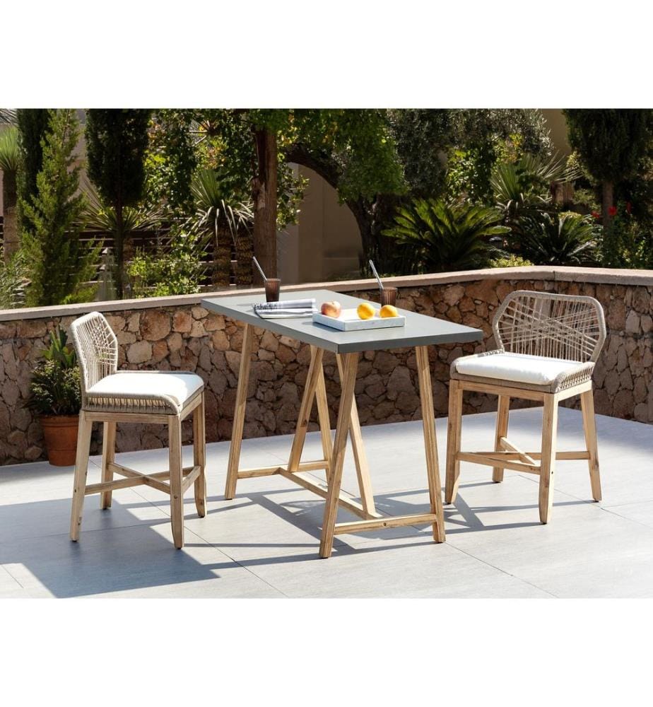 Ensemble bistrot avec coussins TALAMONE Acacia Gris