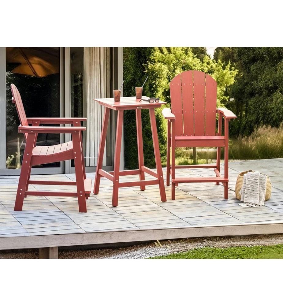 Garten Bartisch ADIRONDACK 60 cm 59 cm Kunststoff Rot