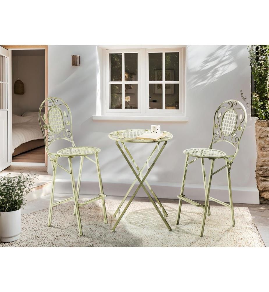 Ensemble bar de jardin Pliant BIVIO Métal Vert clair