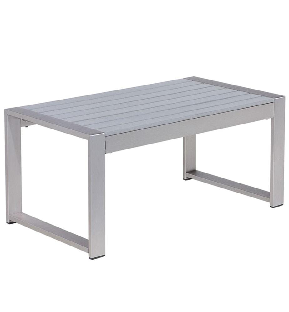 Table basse de jardin SALERNO 90 cm 50 cm Métal Gris clair