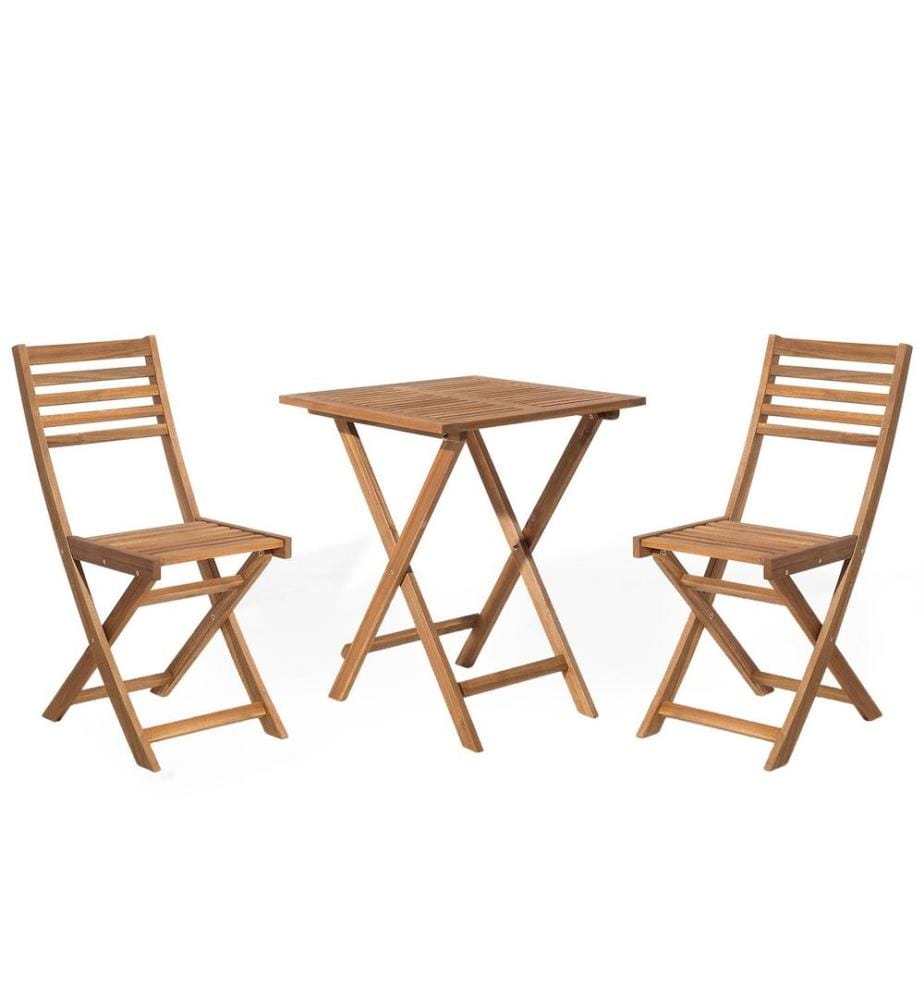 Ensemble bistrot Pliant FIJI Acacia Marron clair
