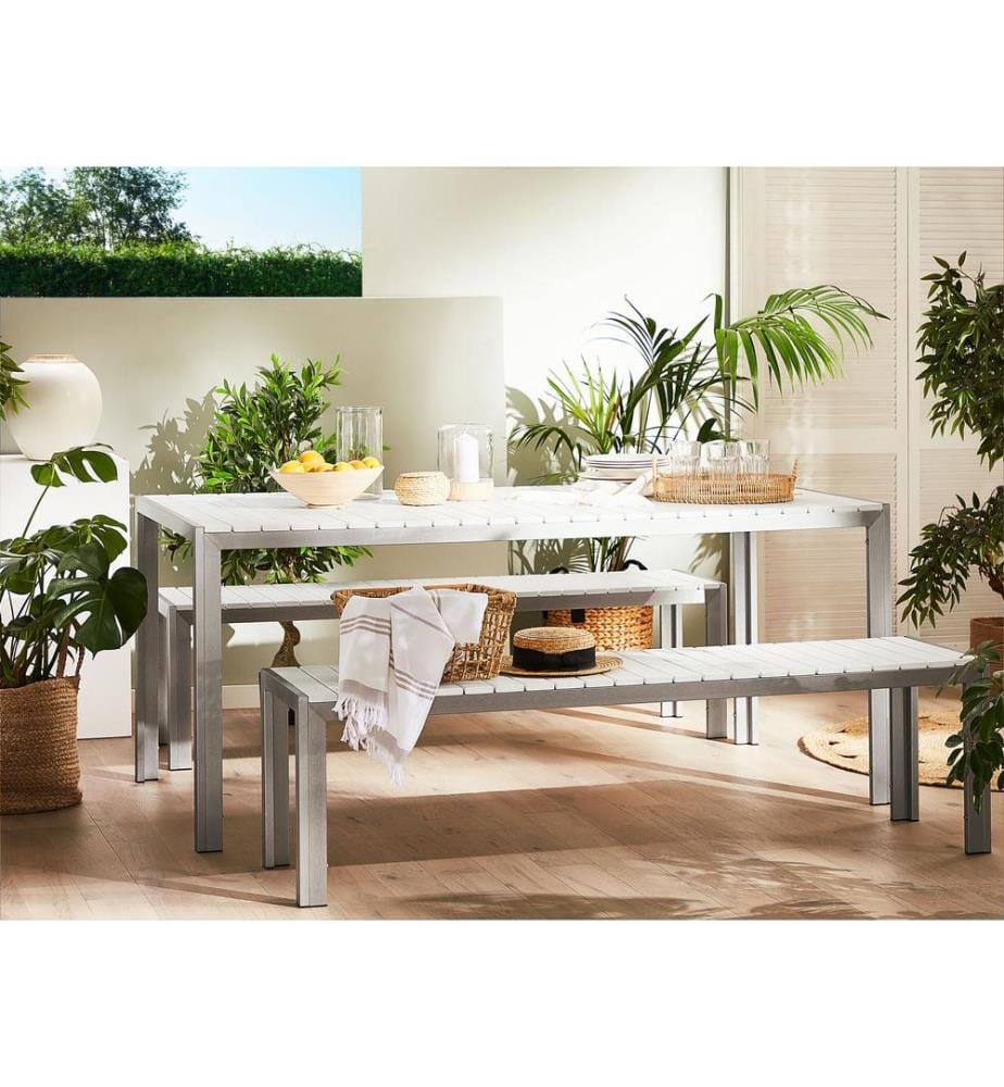 Gartenmöbel Set 6-Sitzer NARDO Weiss