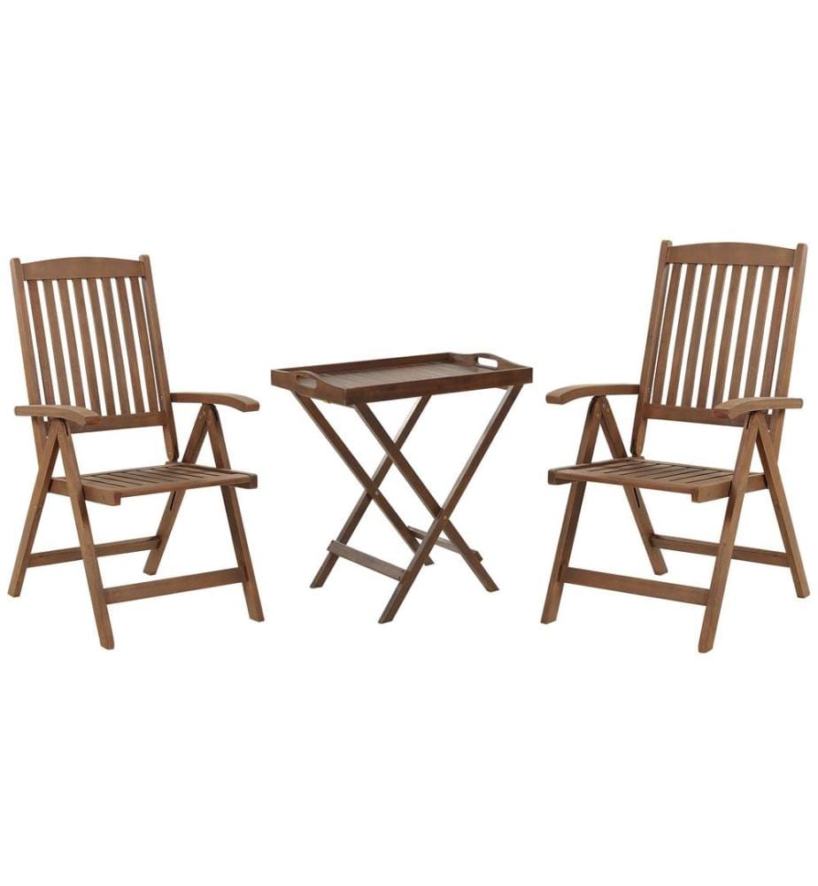 Set bistrot Pieghevole AMANTEA Legno d'acacia Marrone scuro