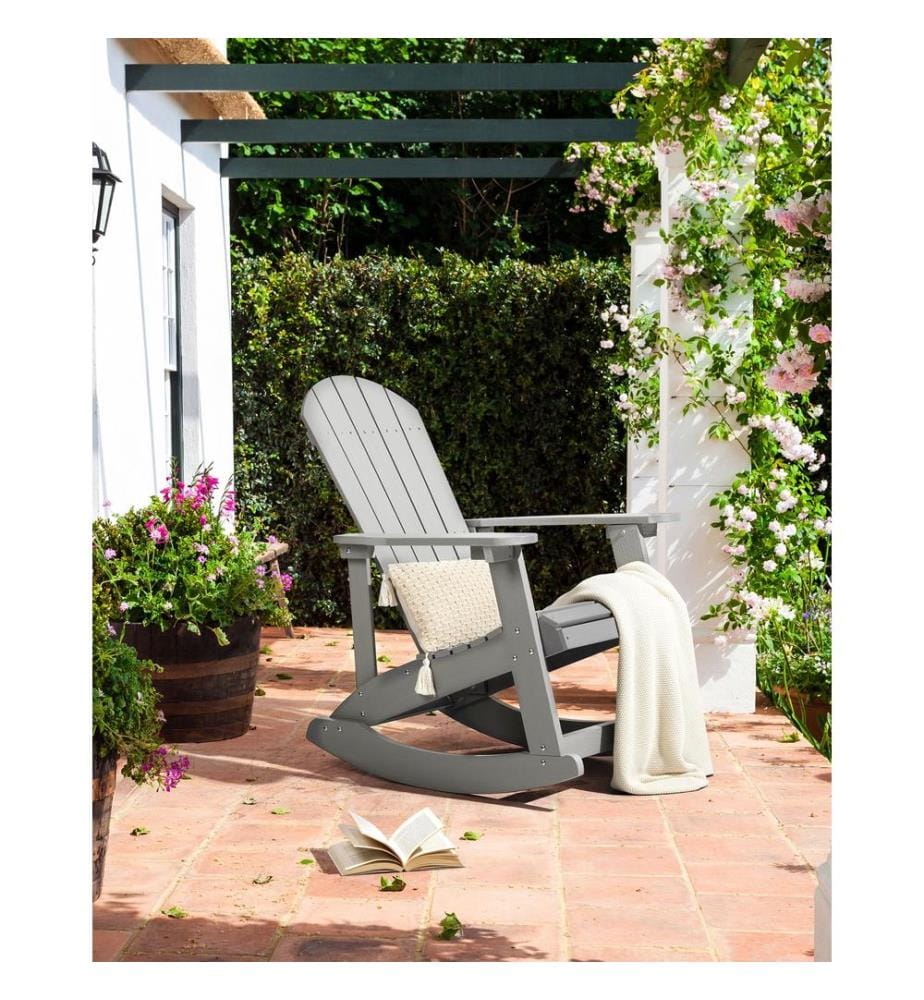 Garten-Schaukelstuhl ADIRONDACK Hellgrau
