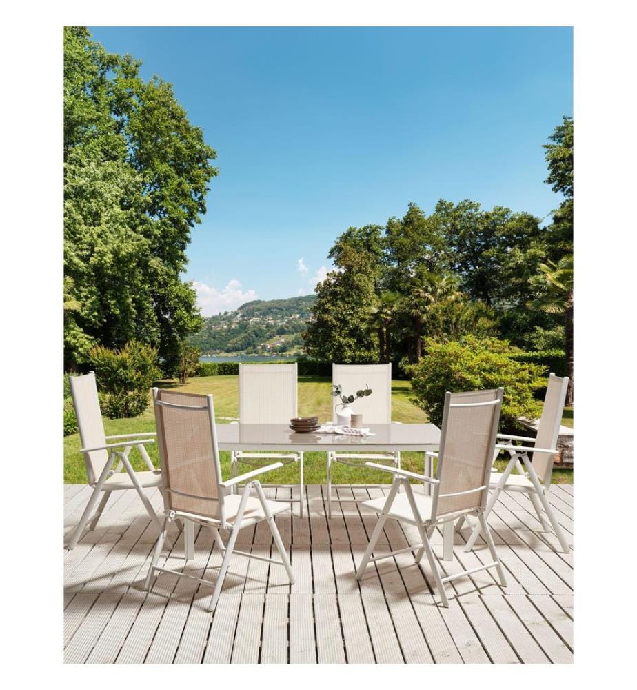 Gartenstuhl 6er Set CATANIA Metall Beige